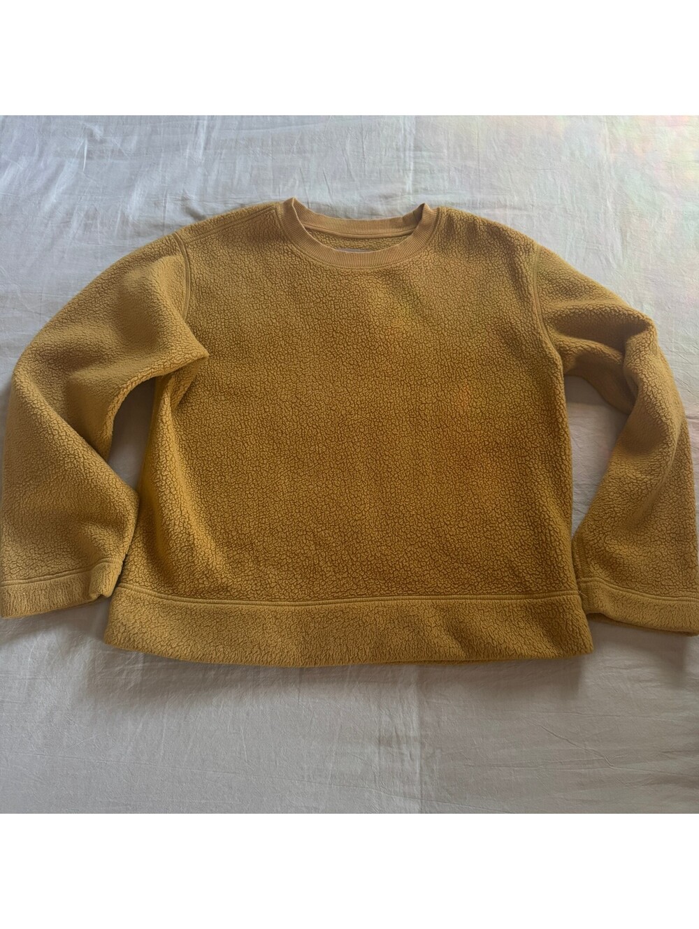 Everlane Renew Plush Fleece Pullover Sweatshirt Mustard Size S
